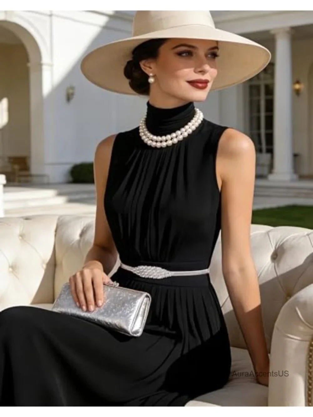 Elastic Metal Rhinestone Waist Belt for Women Dresses Wedding Formal Parties